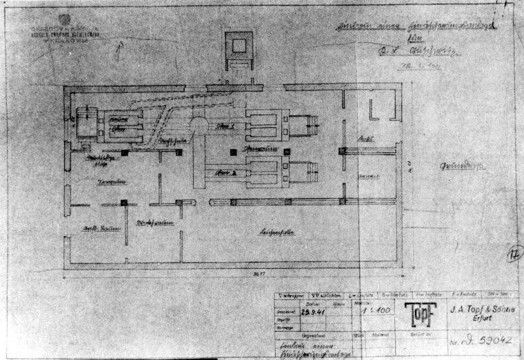 Blueprint of Auschwitz Crematorium I