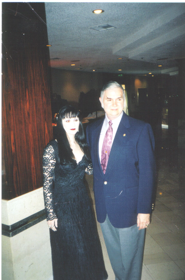 Michael Aquino (on right) with wife, Lilith Aquino, (on left) in Los Angeles during 1999 Los Angeles Conclave.