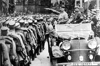 Hitler & Rhm review SA troops