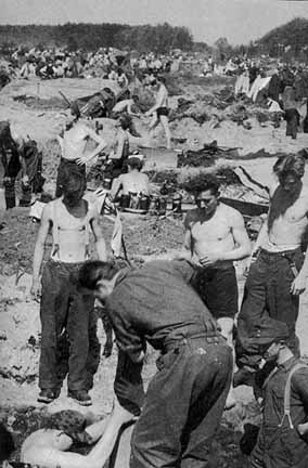 German POWs had to dig holes for shelter