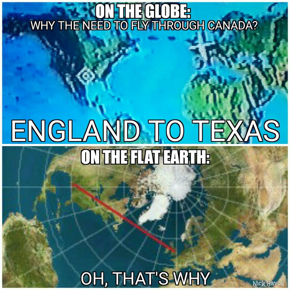 flat earth theory flight paths