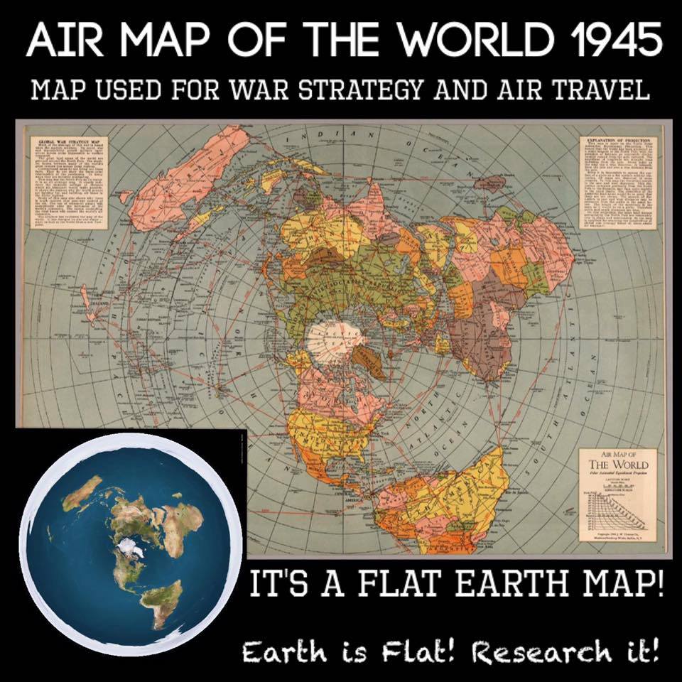 flat earth maps of the world