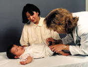 A child receives a vaccination.
